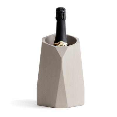 Corvi Concrete Champagne Cooler With A Bottle In Mineral Gray